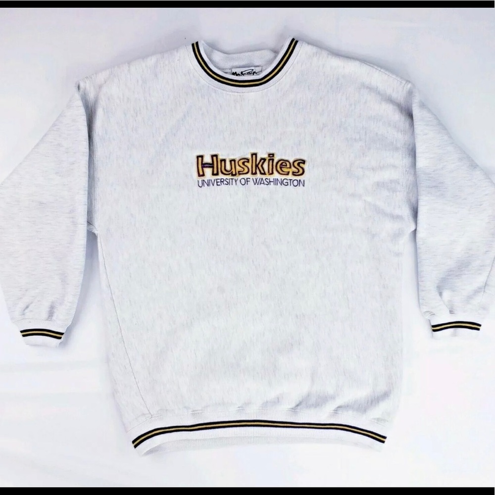 Vintage Washington Huskies Gray Sweater Medium